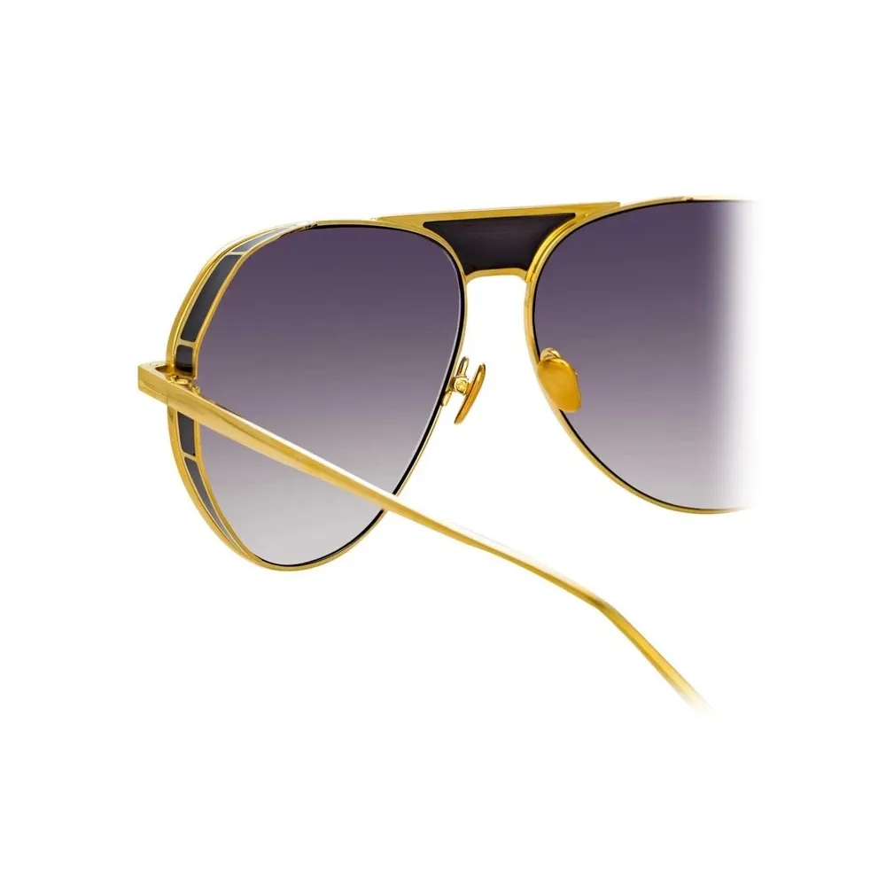 Linda Farrow - Occhiali da Sole Aviator Matheson C1 in Oro Giallo e Nero - LFL785C1SUN - Linda Farrow Eyewear