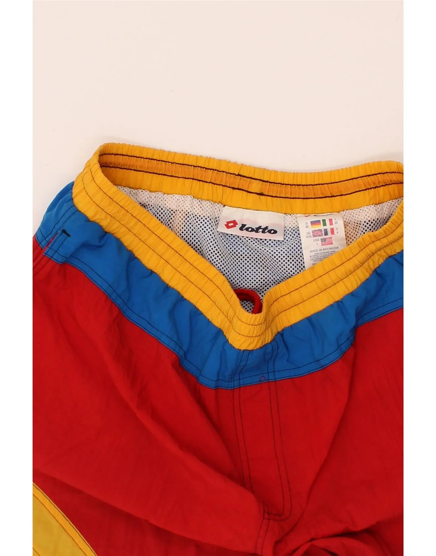 LOTTO Mens Graphic Swimming Shorts UK 40/42 Large  Red Colourblock