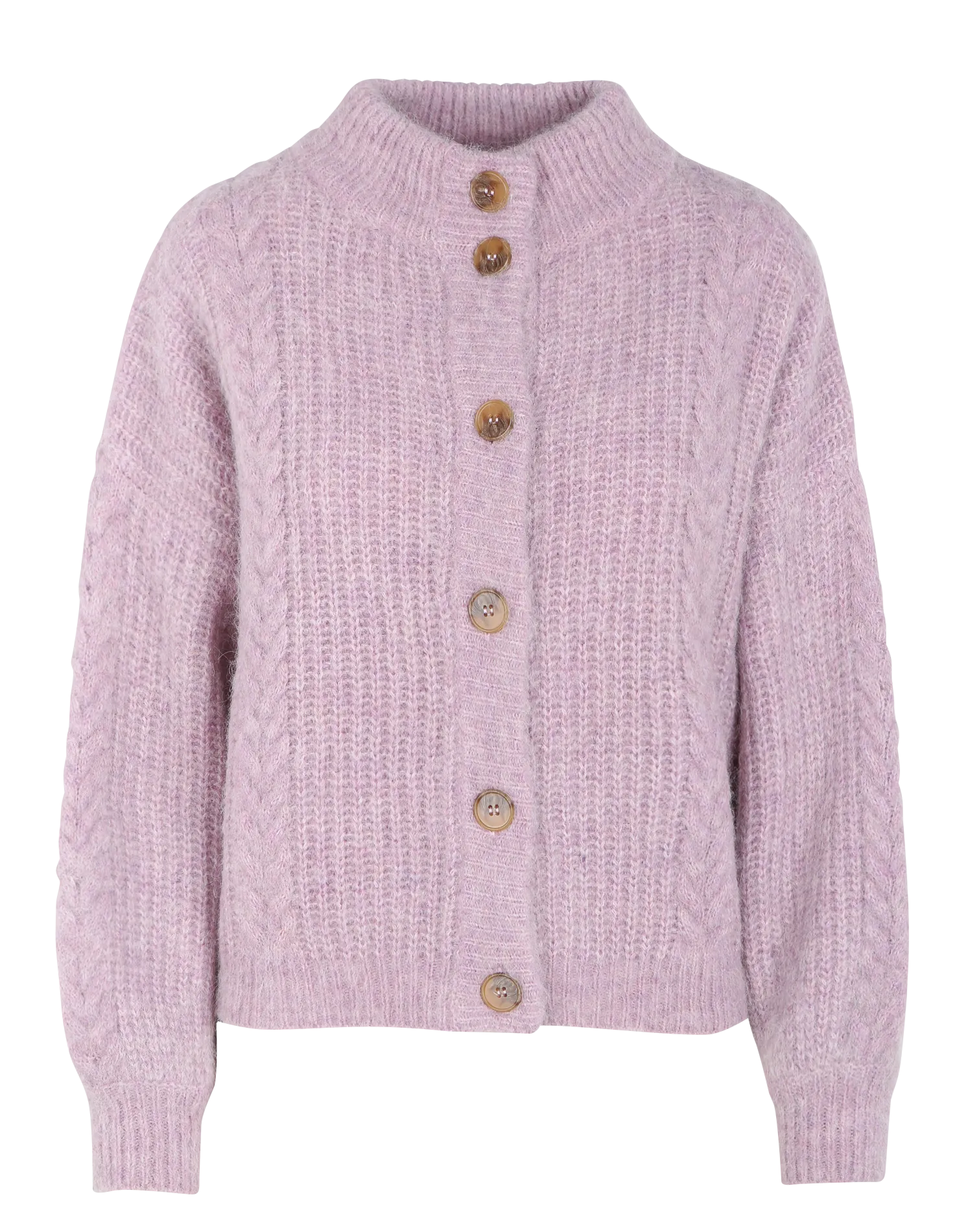 LOUISE MISHA   LISANDRE - Cardigan scollo tondo in misto lana | Viola