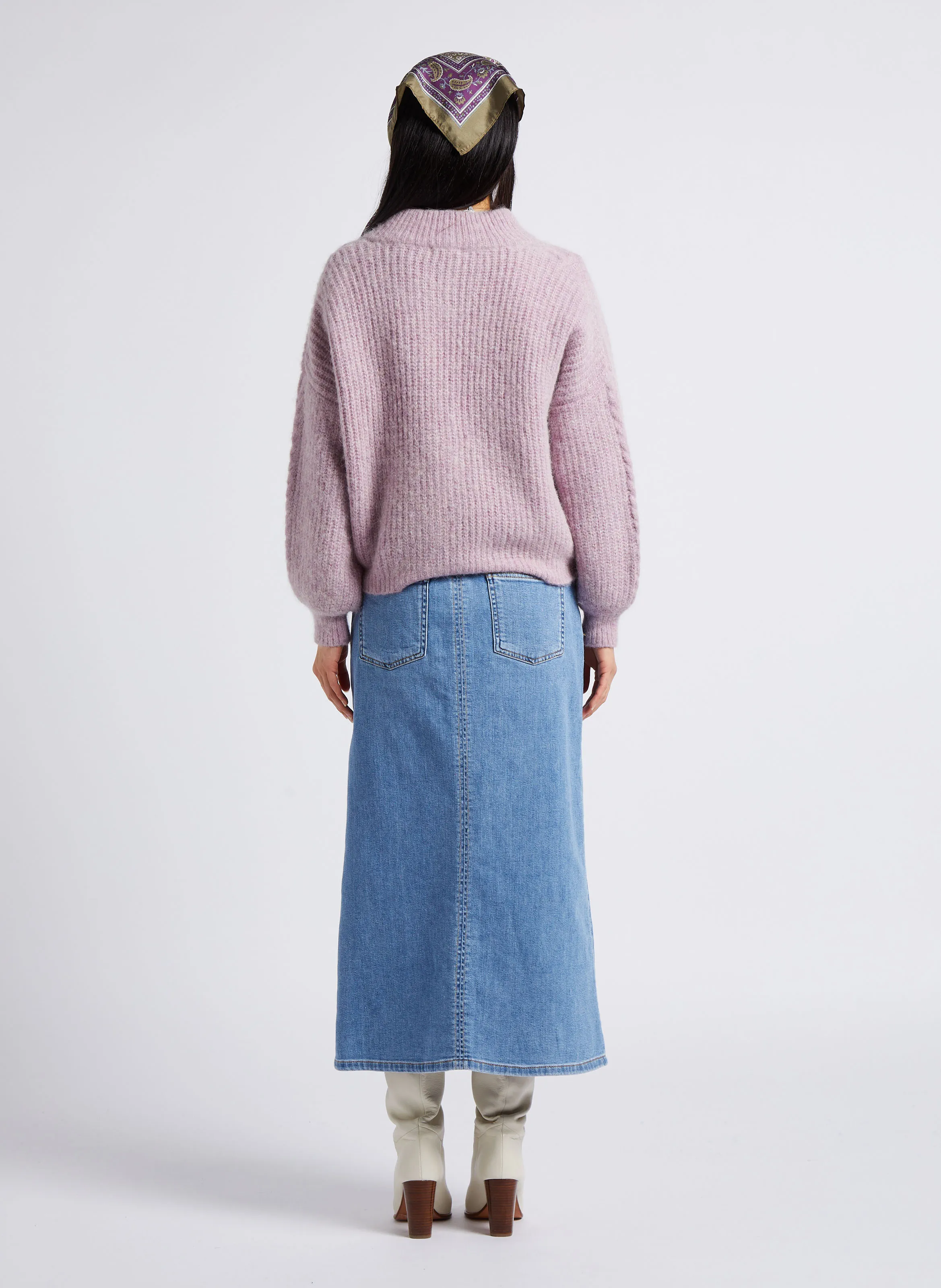  LOUISE MISHA   LISANDRE - Cardigan scollo tondo in misto lana | Viola