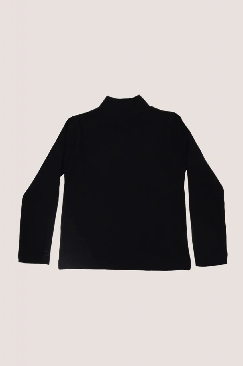 Maglia a lupetto con ricamo logo Nero