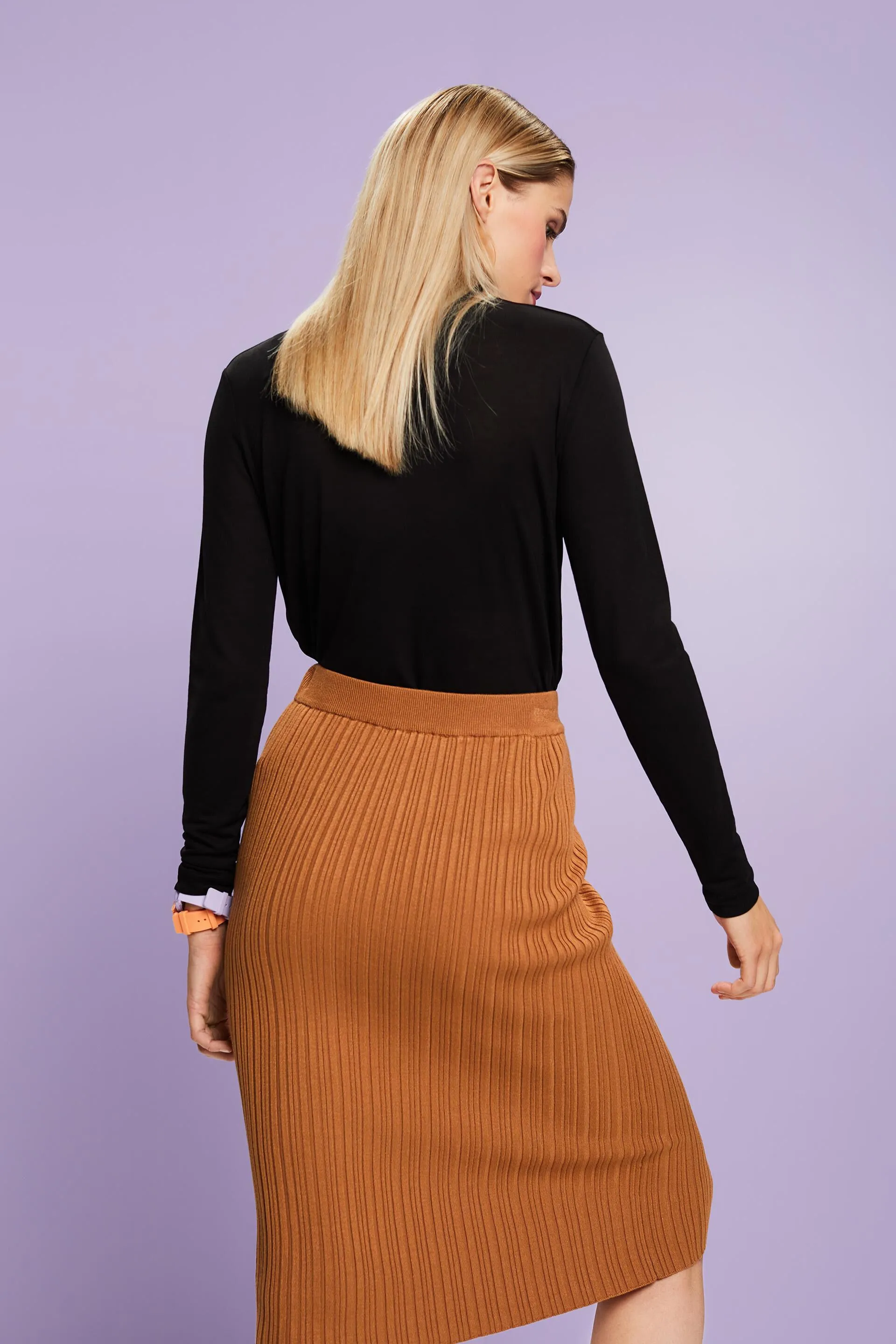 Maglia dolcevita a maniche lunghe in jersey
