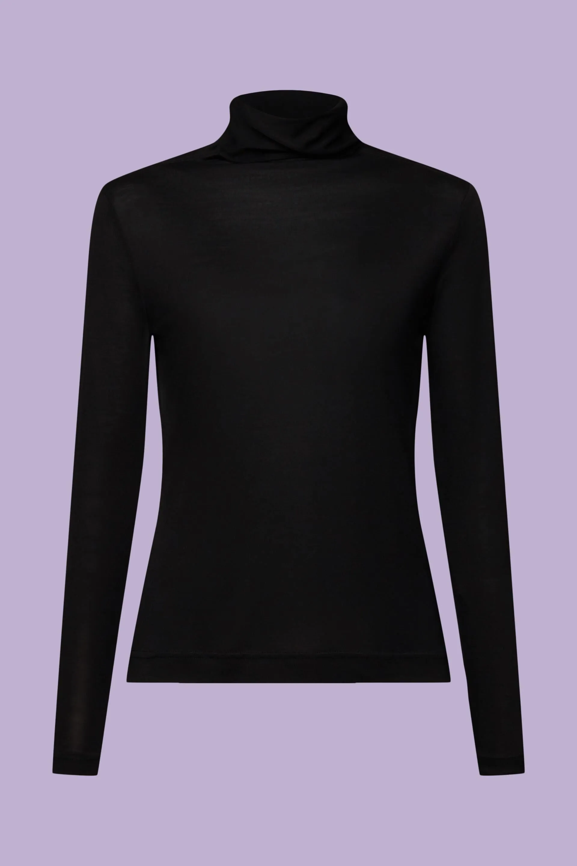 Maglia dolcevita a maniche lunghe in jersey