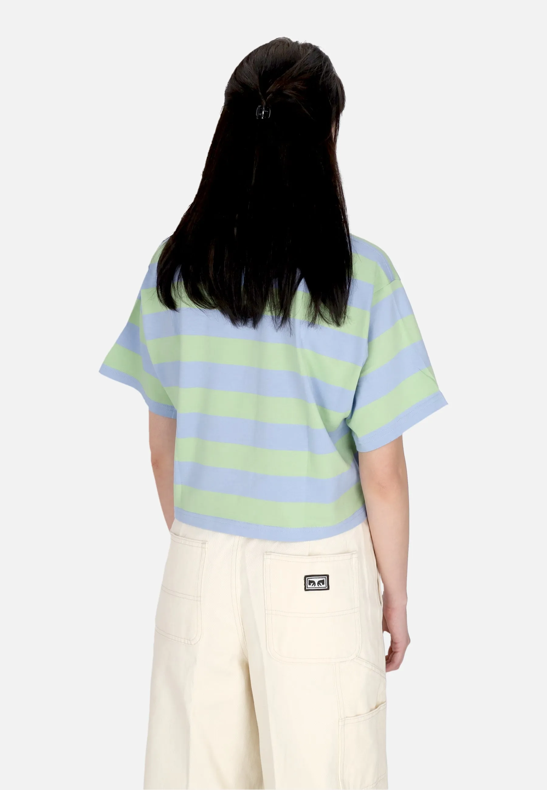 Maglietta Donna W Adams Stripe Cropped Tee Hydrangea Multi