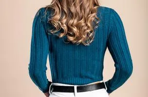 Maglietta in maglia a maniche lunghe, petrolio