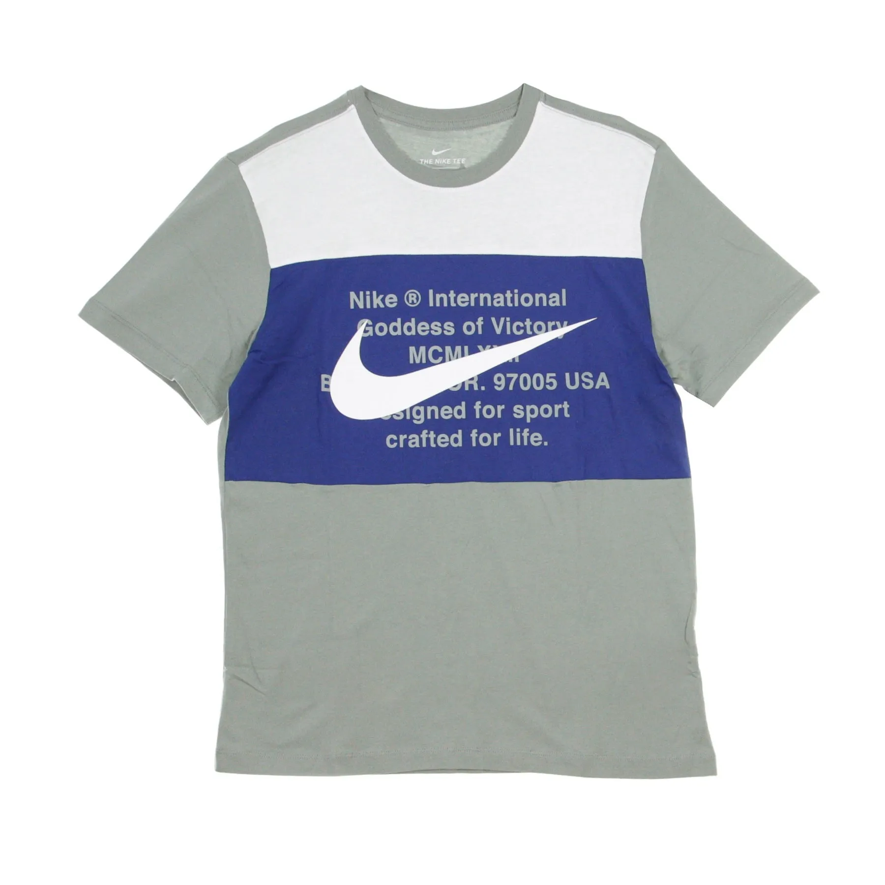 Maglietta Uomo Swoosh Tee Particle Grey/white/deep Royal Blue