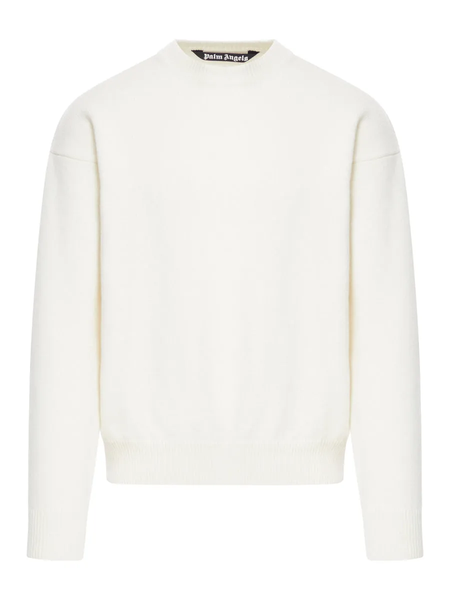 maglione girocollo con stampa monogramma