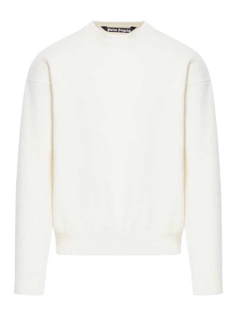 maglione girocollo con stampa monogramma