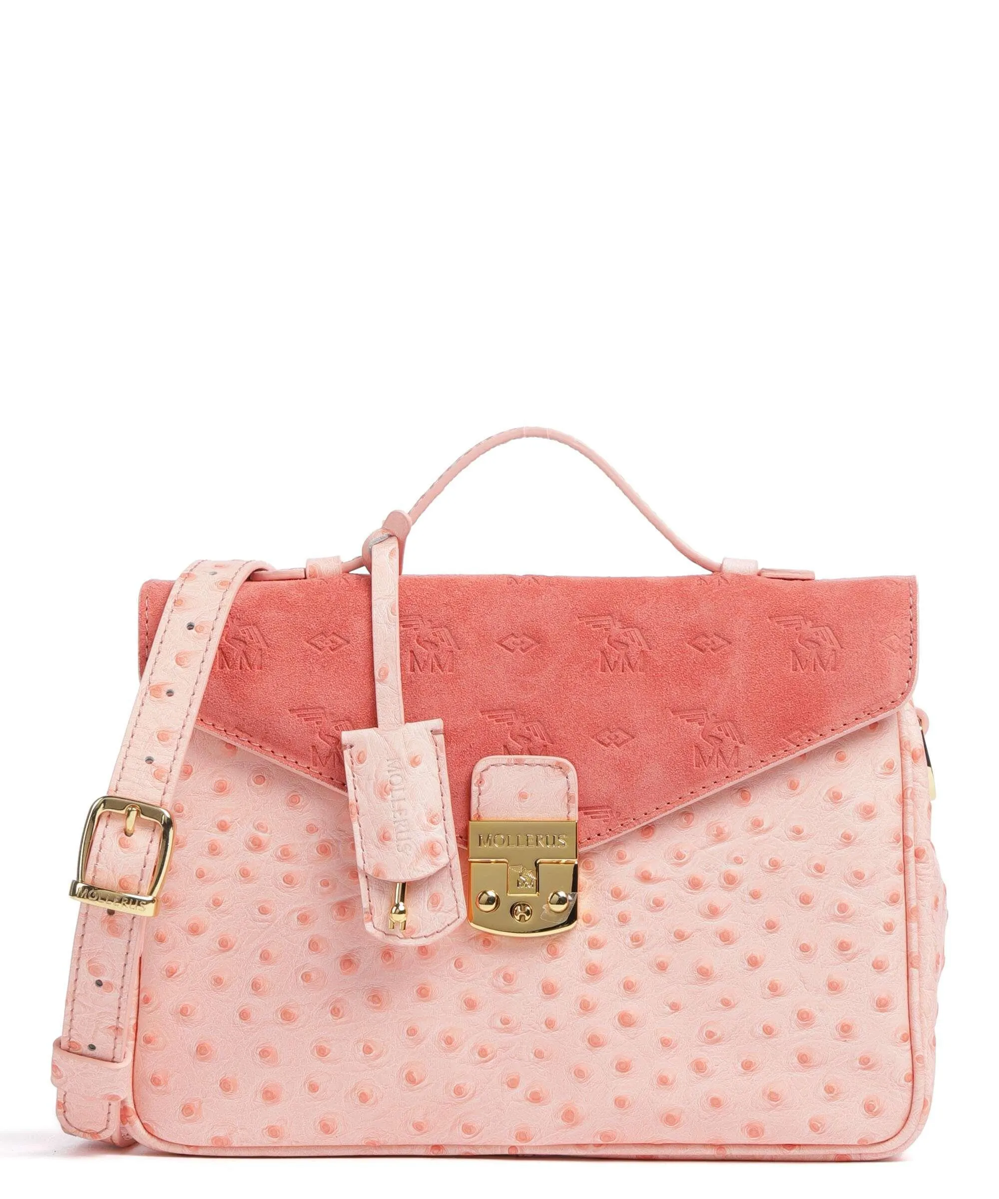  Maison Mollerus Stampato Marly Borsa a mano pelle ruvida, pelle granulata rosa  