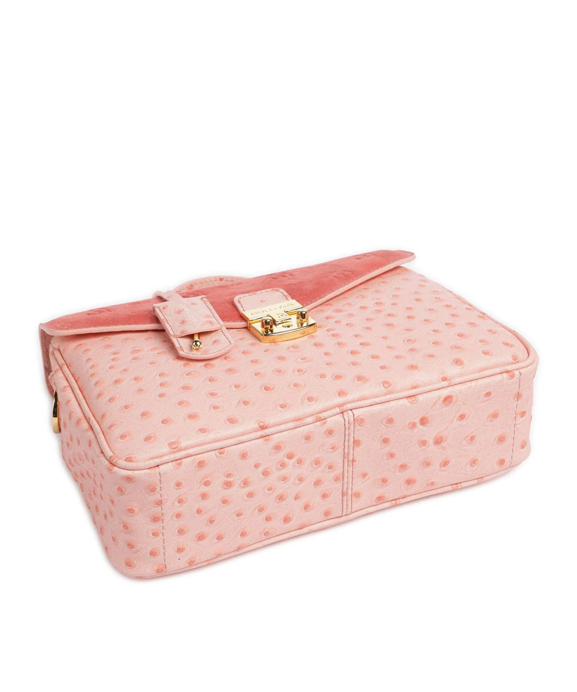  Maison Mollerus Stampato Marly Borsa a mano pelle ruvida, pelle granulata rosa  