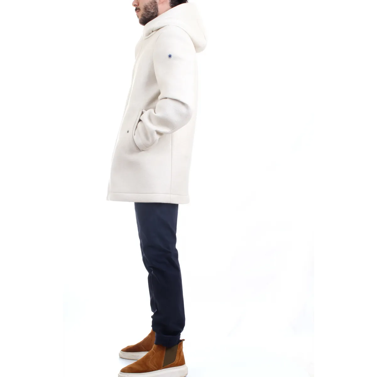 Manuel Ritz Uomo Parka Slim Jersey Misto Lana