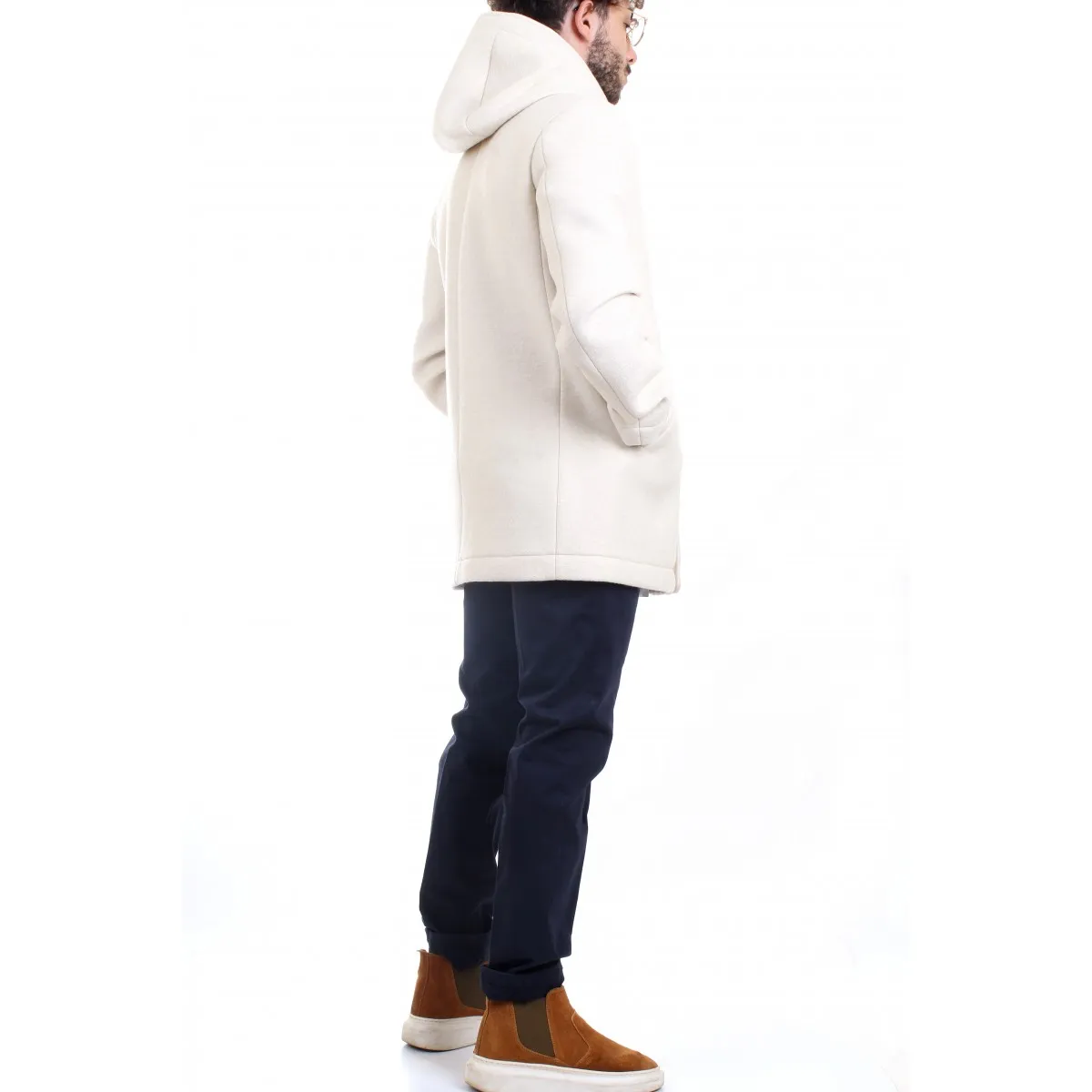 Manuel Ritz Uomo Parka Slim Jersey Misto Lana