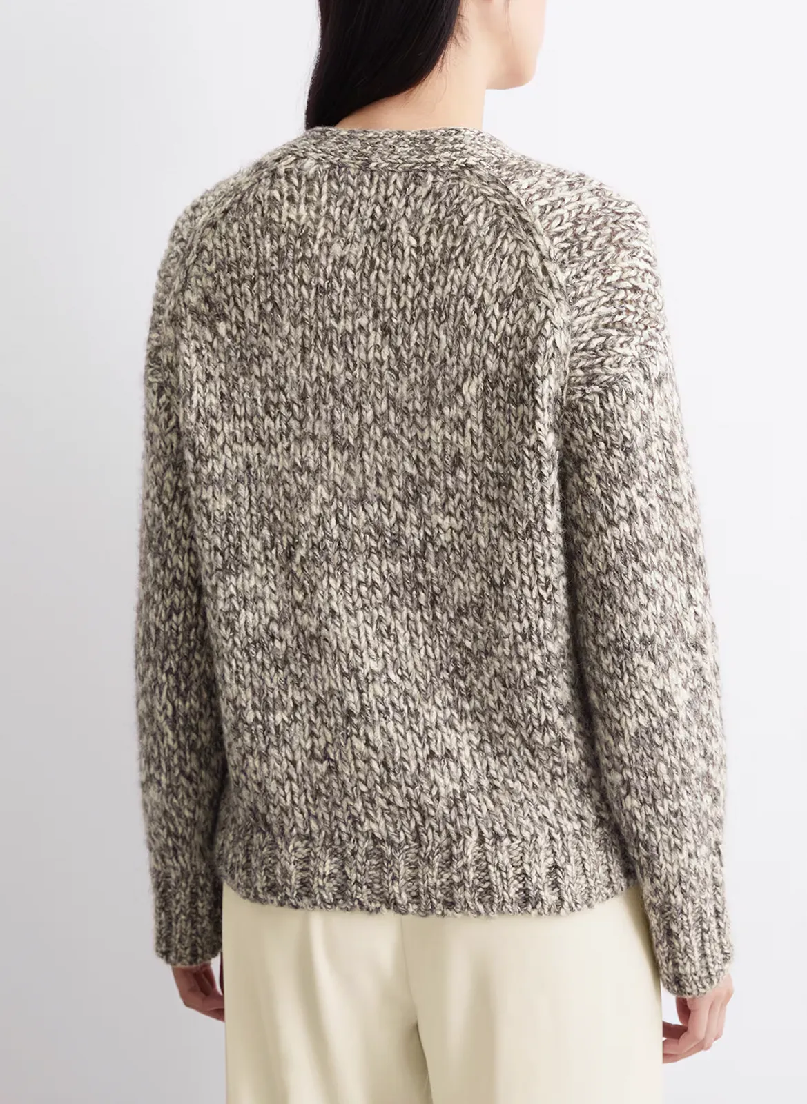  MARC O'POLO   Cardigan a scialle in lana e cotone misto | Marrone