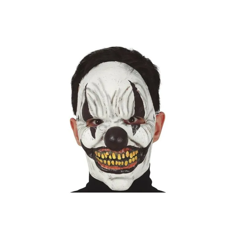 MASCHERA CLOWN ROCK STAR HORROR IN LATTICE COPRIVISO PAGLIACCIO NASO NERO PER TRAVESTIMENTI HALLOWEEN E SCENE HORROR
