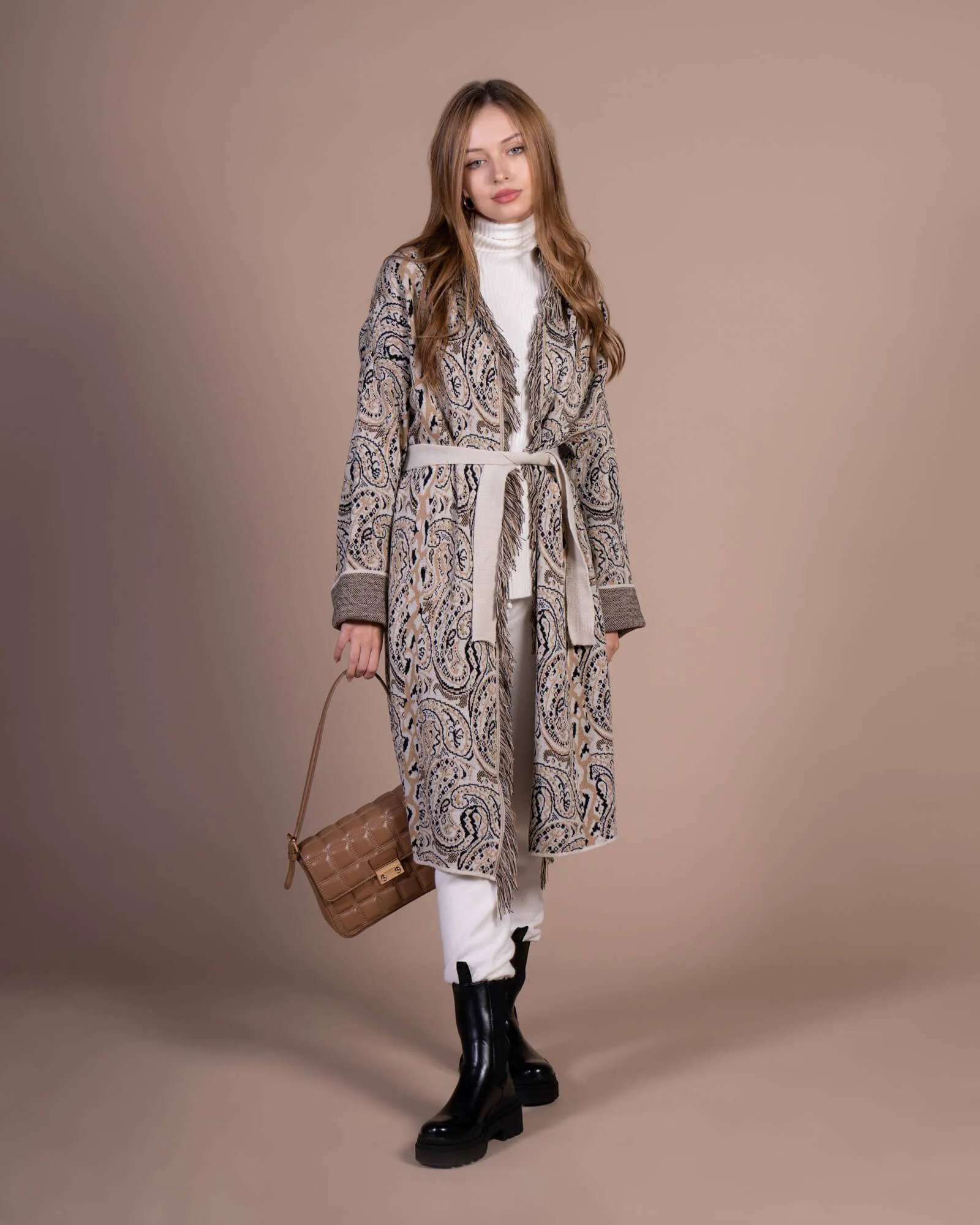 Maxi cardigan jacquard
