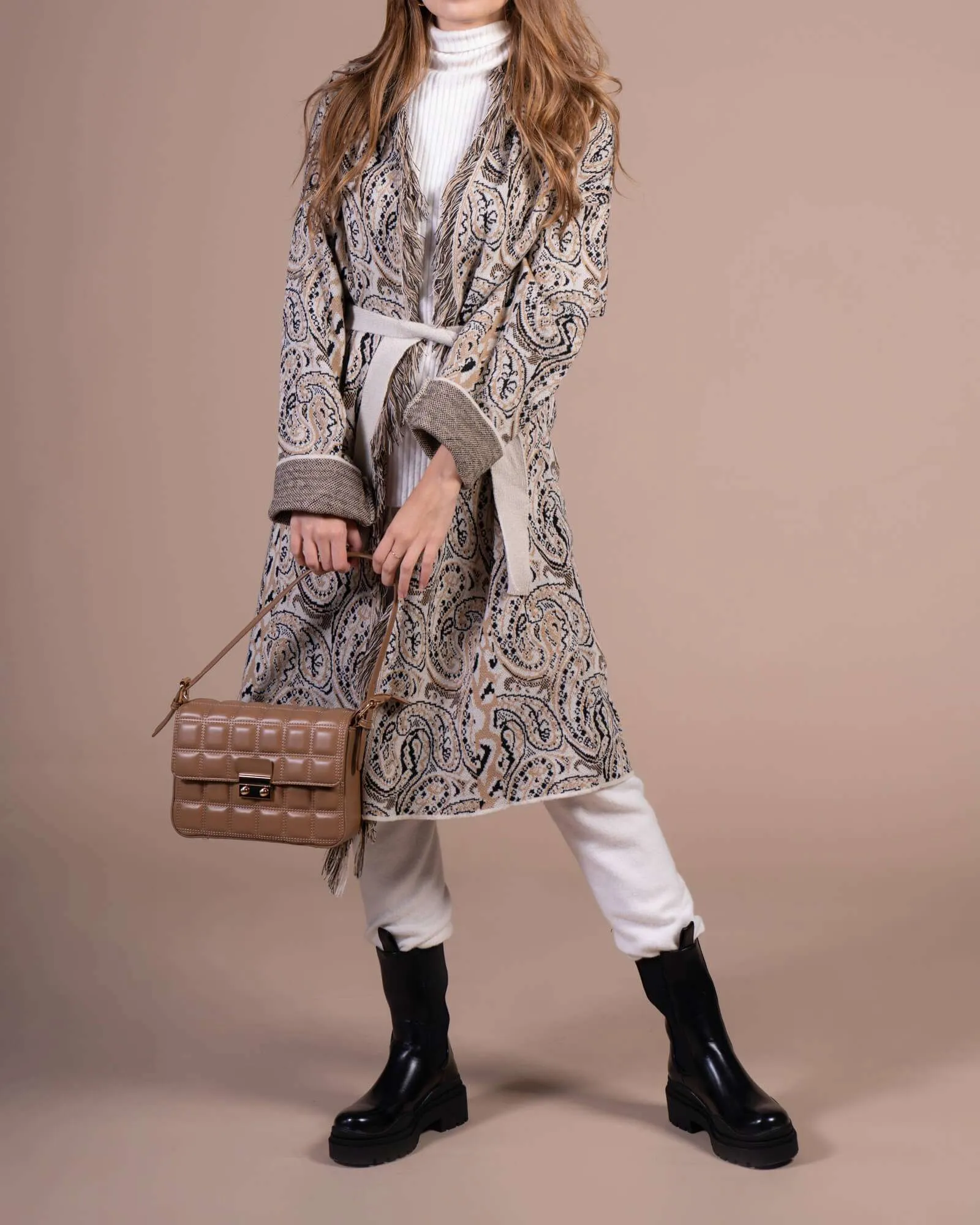 Maxi cardigan jacquard