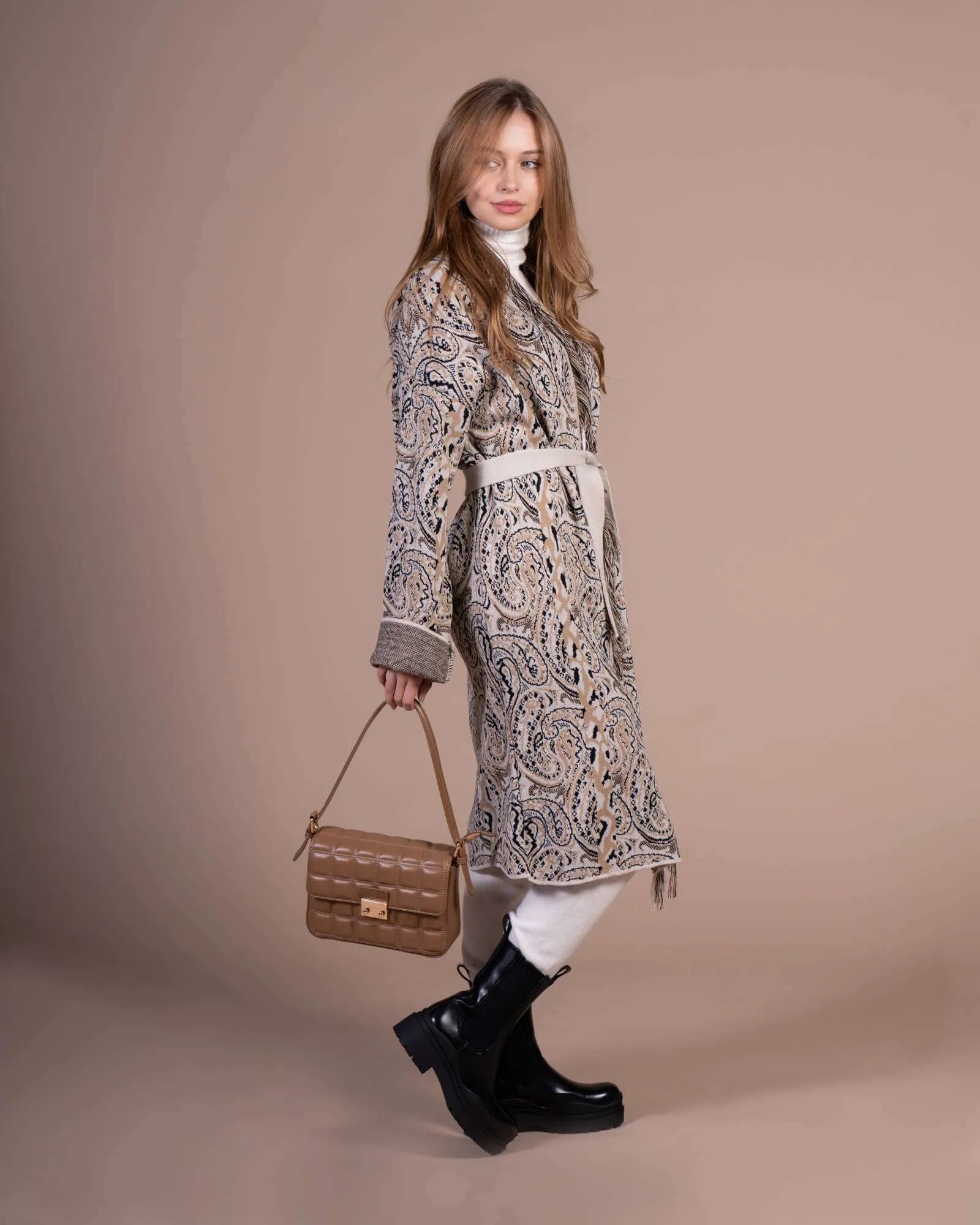 Maxi cardigan jacquard