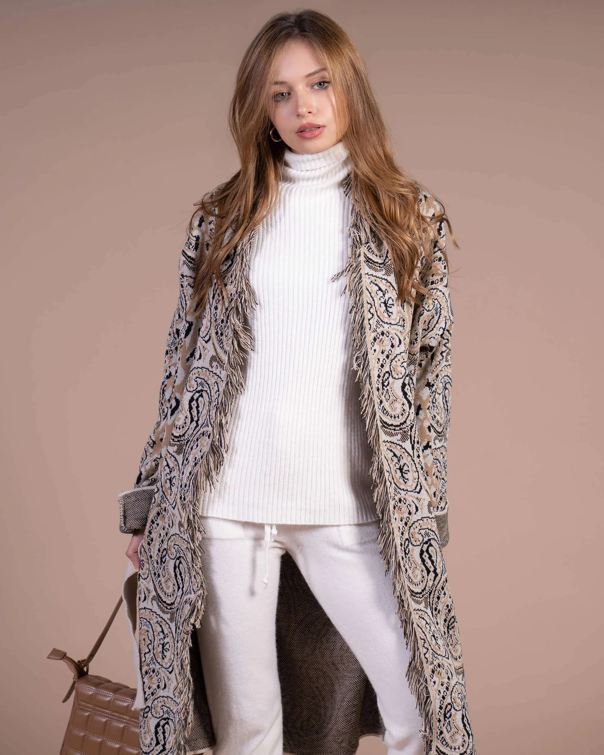 Maxi cardigan jacquard