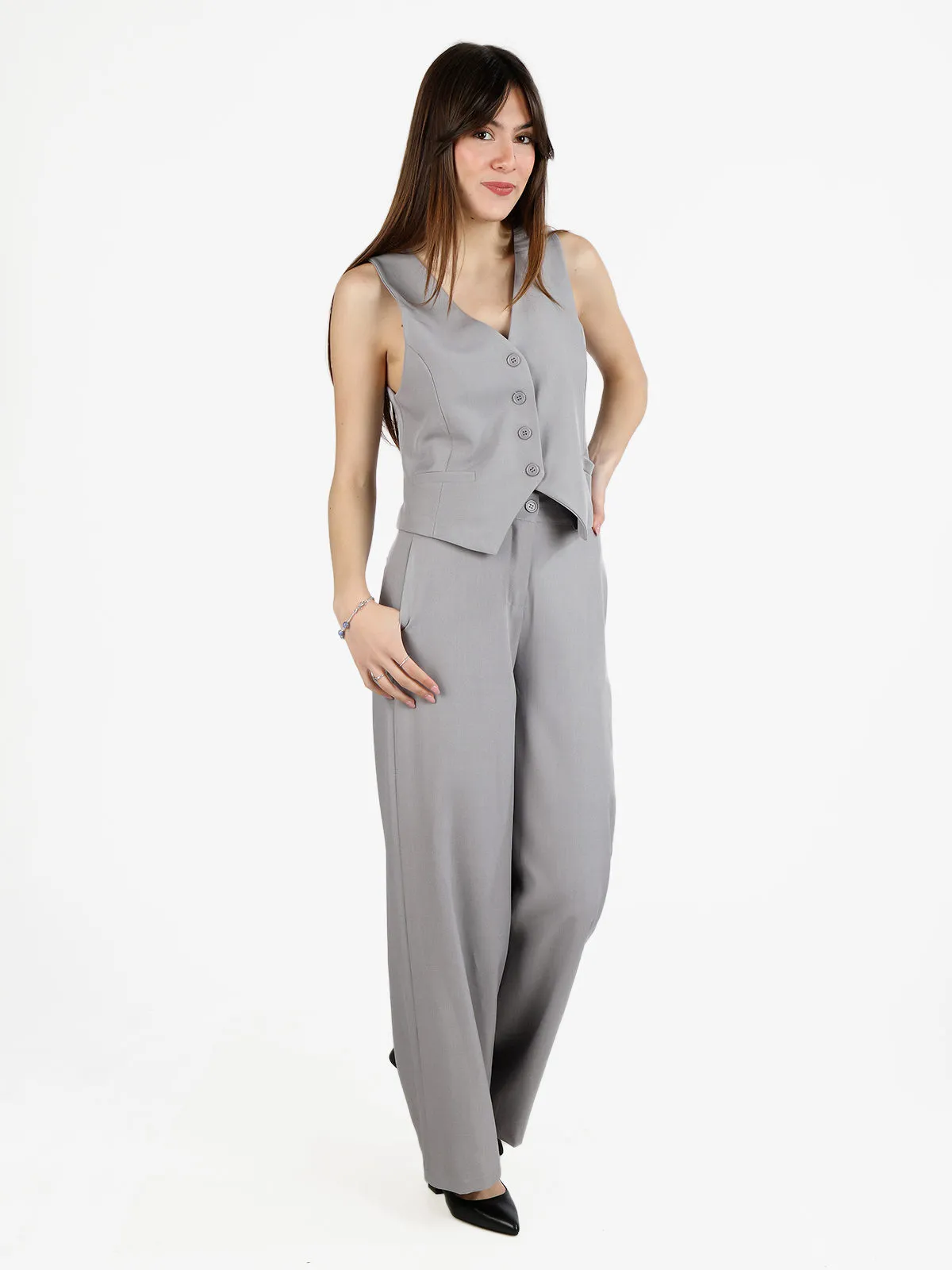 Melitea Pantalon palazzo élégant pour femme