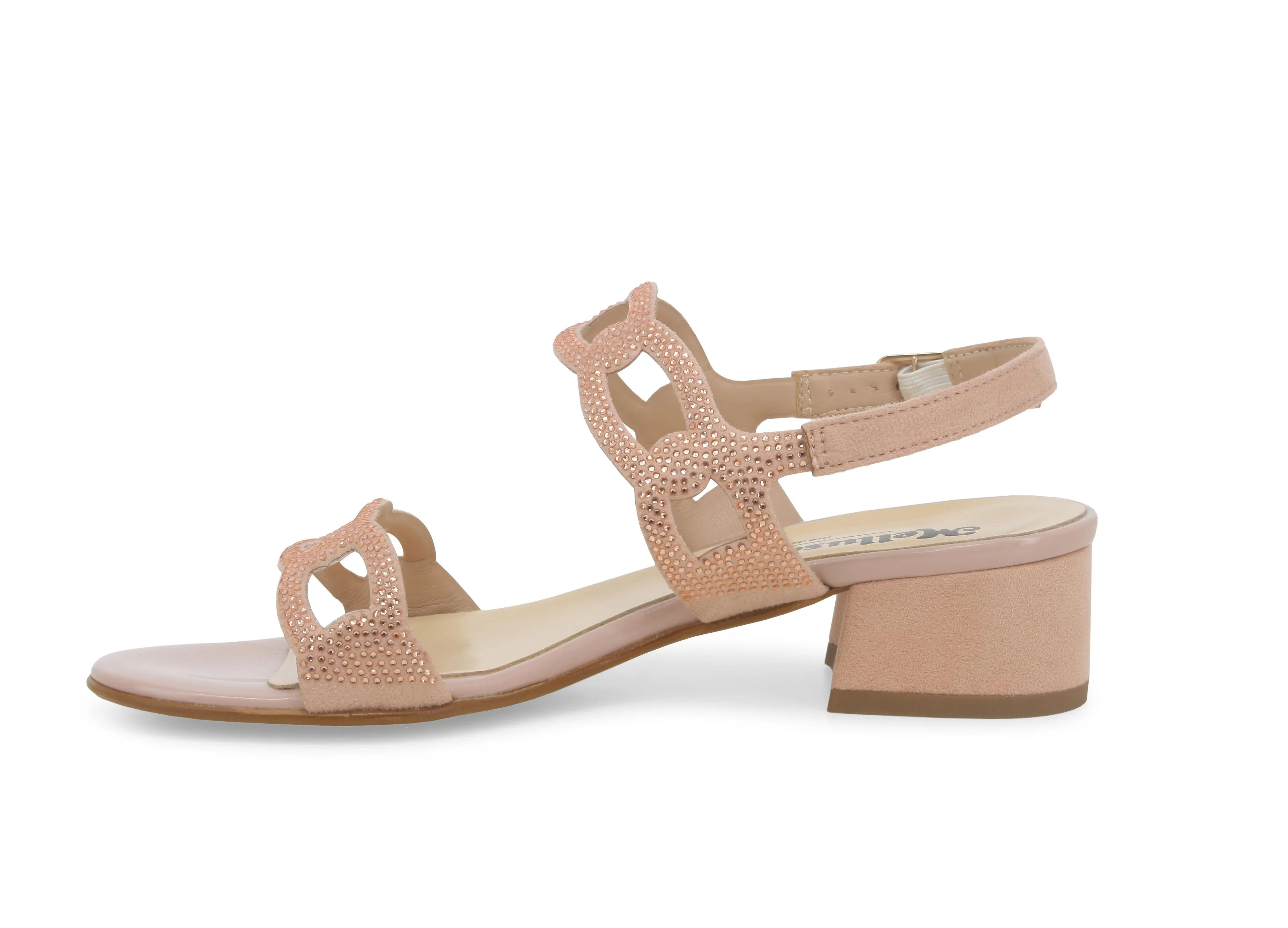Melluso Sandali Eleganti Estivi Tacco Medio 2 fasce Microstrass