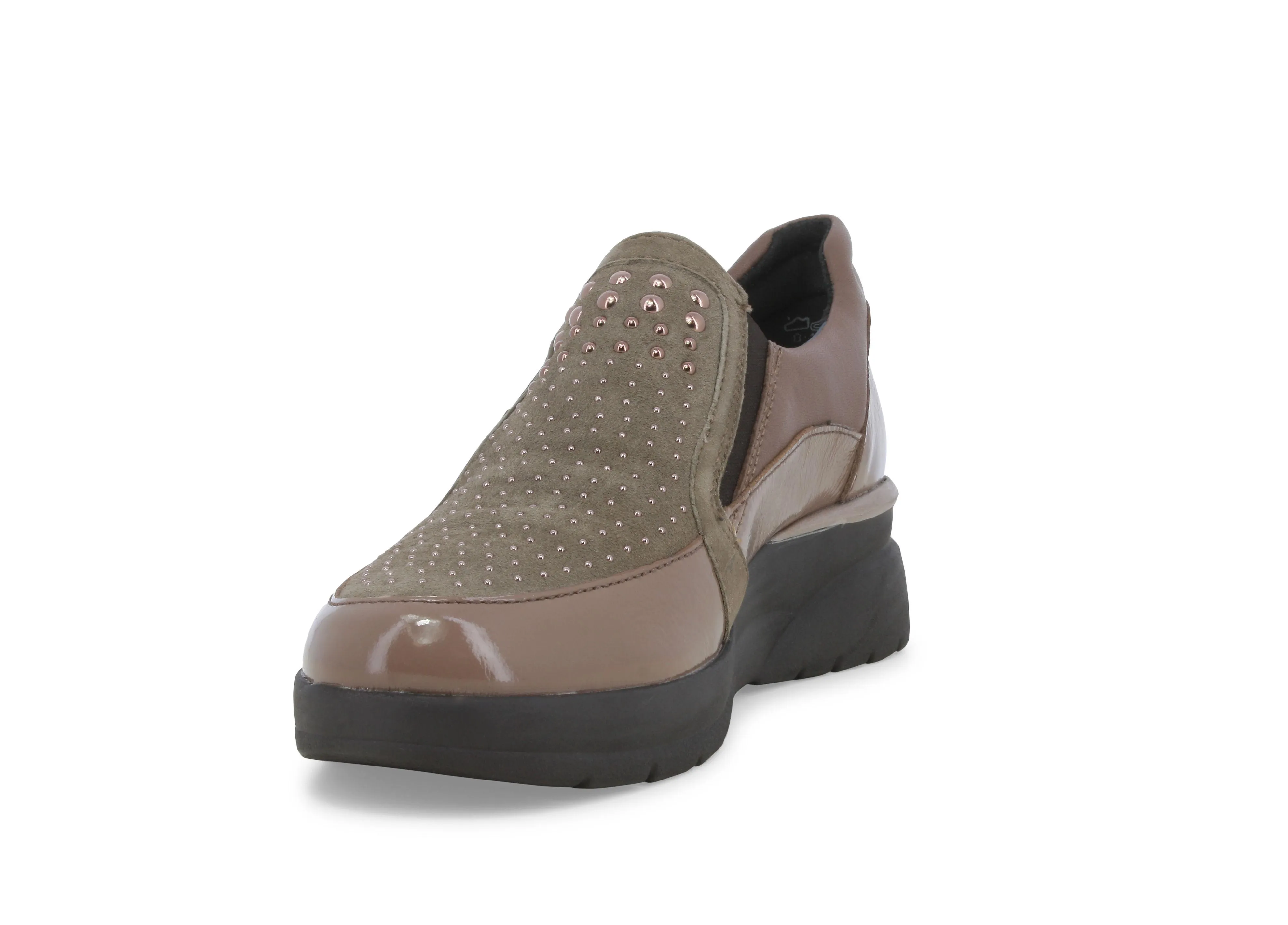 Melluso Sneakers donna in vernice e camoscio beige k55441