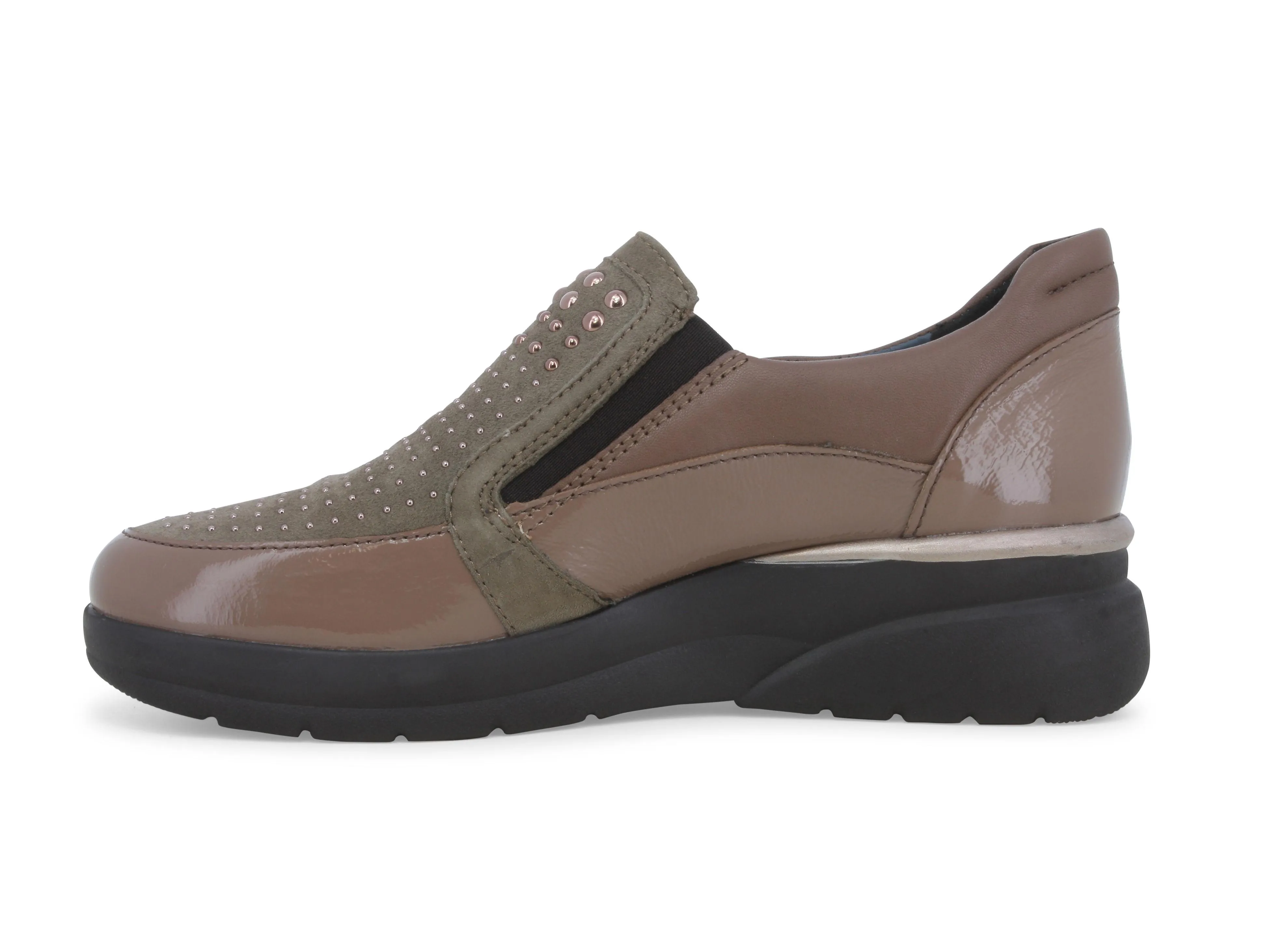 Melluso Sneakers donna in vernice e camoscio beige k55441
