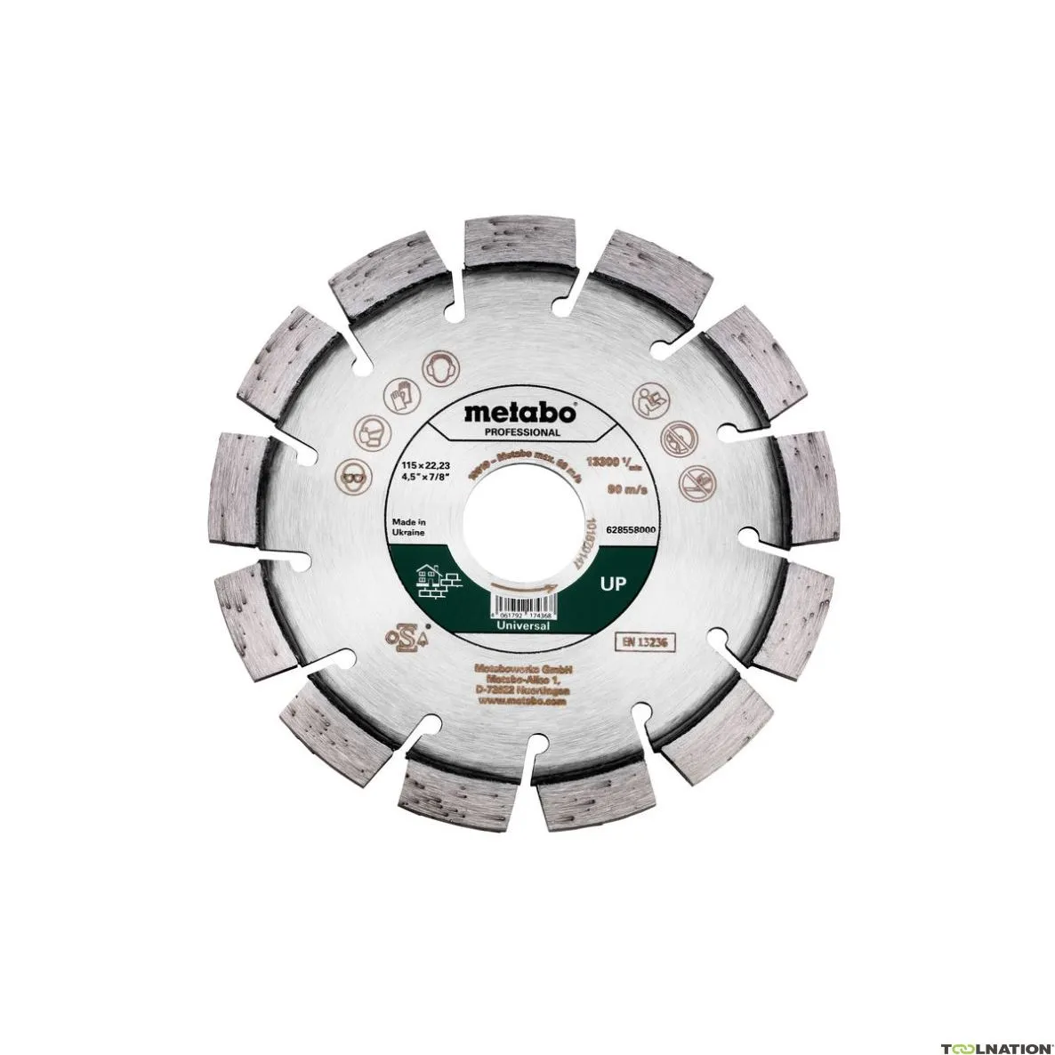 Metabo Accessori 628558000 Disco diamantato Ø 115x22,23mm, "UP", Universale "professional"