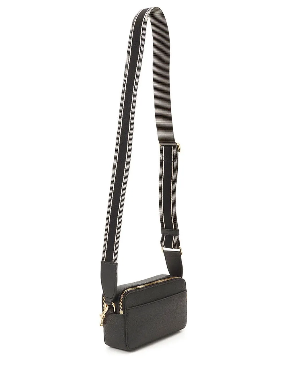 Michael Kors     Borsa a tracolla Camera Jet Set piccola in pelle martellata con doppia zip Nero