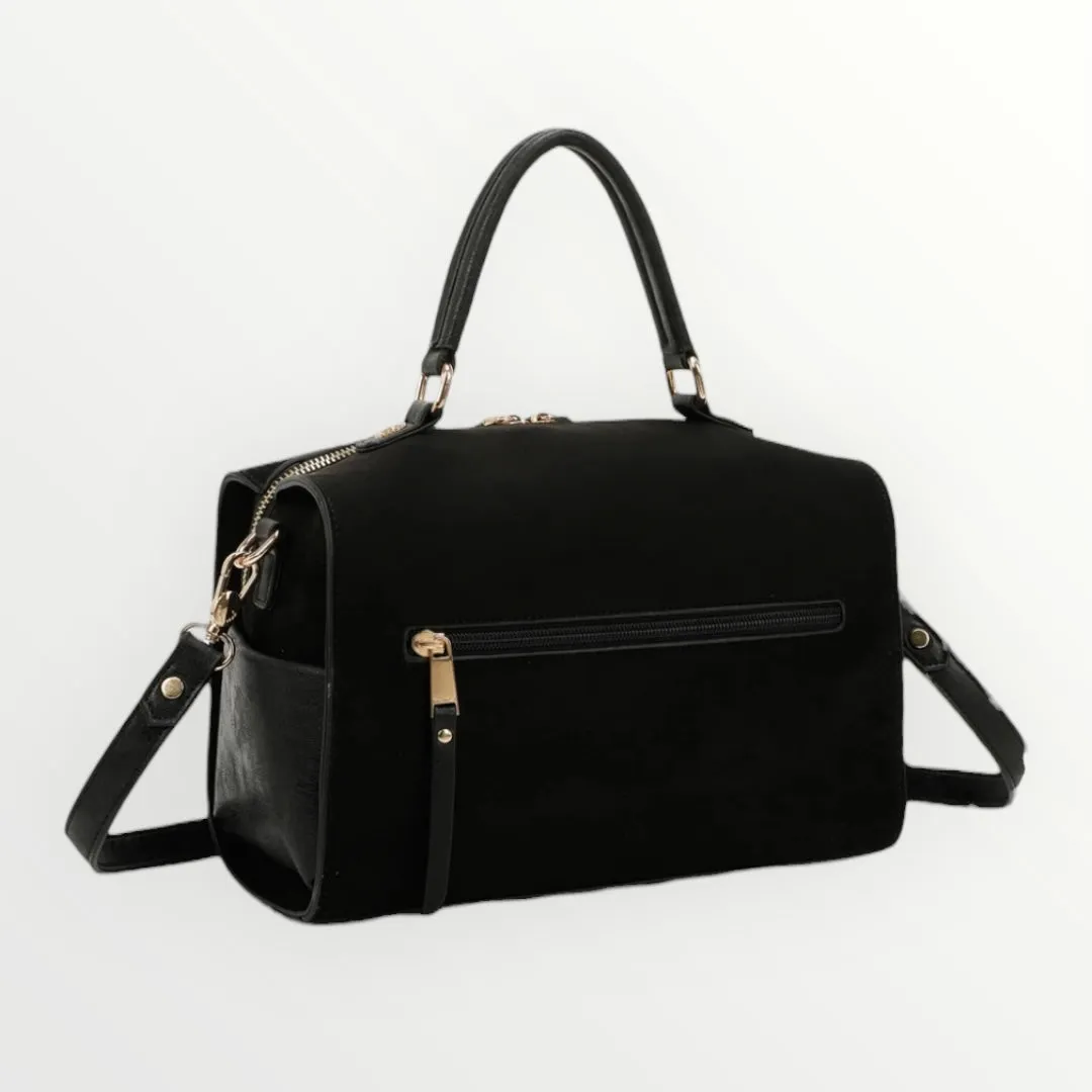 MIMI MUA' - BORSA A MANO SCAMOSCIATA CON BORCHIE