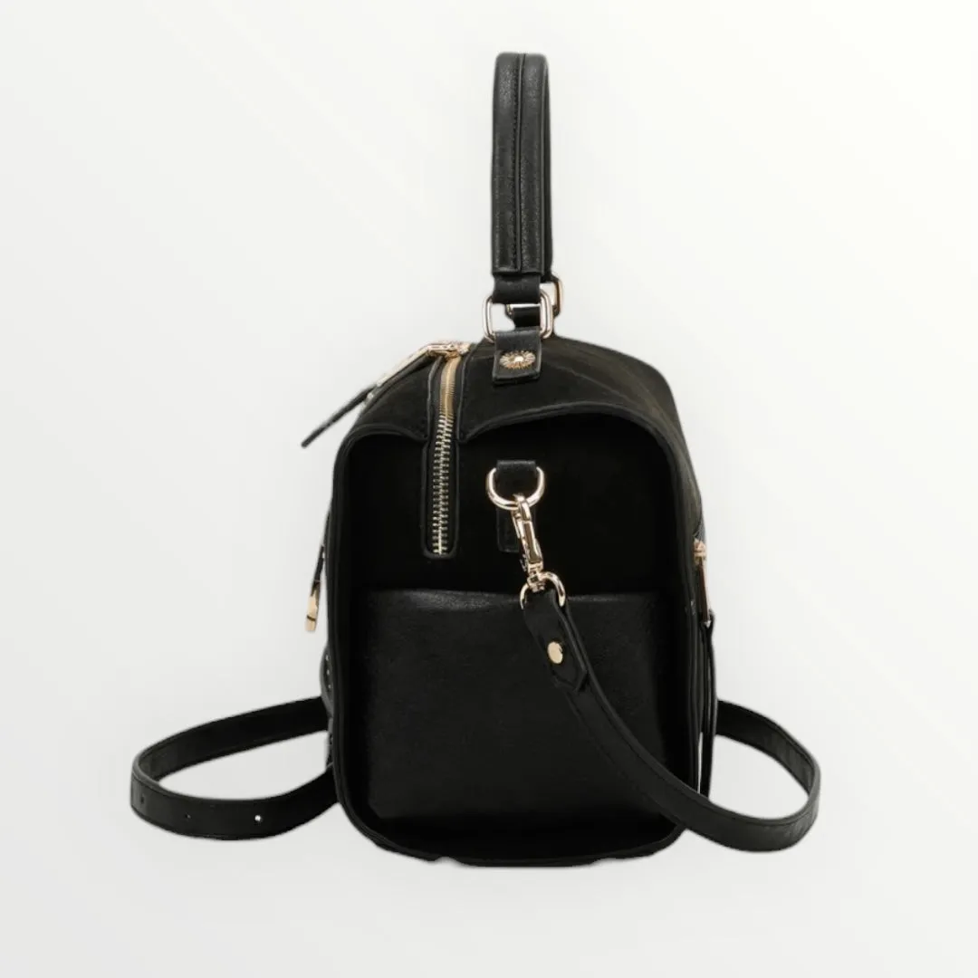 MIMI MUA' - BORSA A MANO SCAMOSCIATA CON BORCHIE
