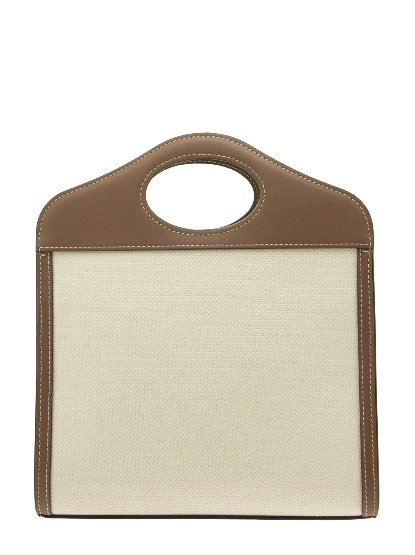 Mini Two-tone Canvas and Leather Pocket Bag