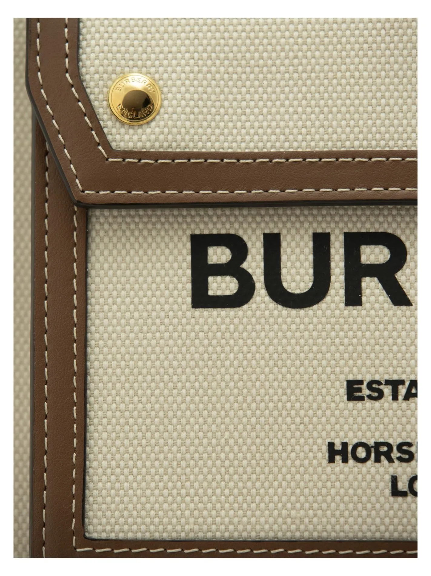 Mini Two-tone Canvas and Leather Pocket Bag