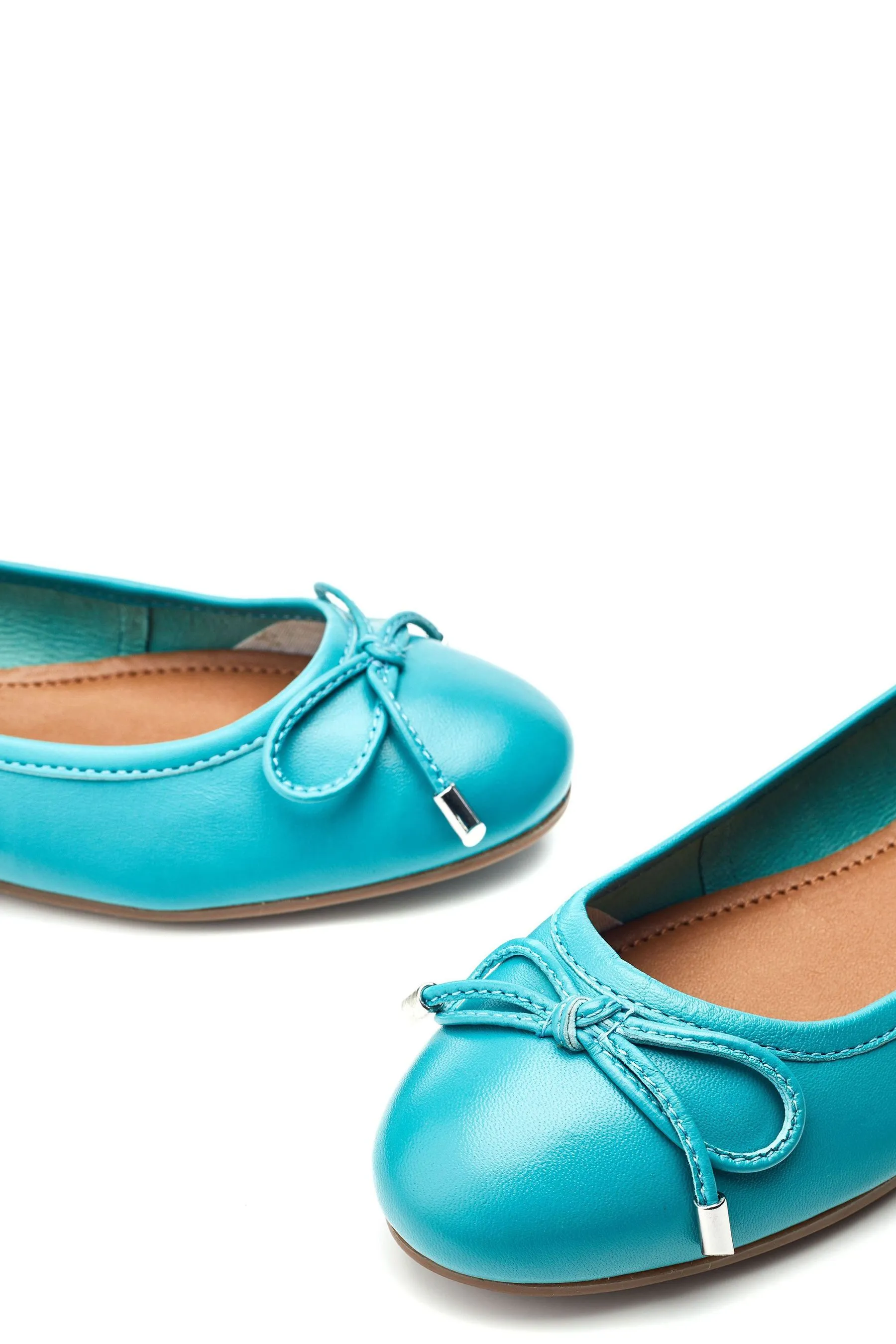 Moda in Pelle Blu - Feebie - Clean - Ballerine con punta rotonda