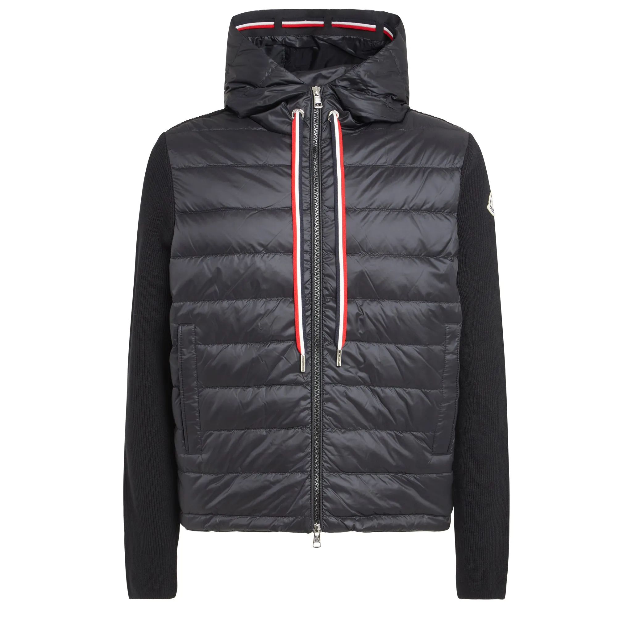 MONCLER  Cardigan imbottito in nylon nero