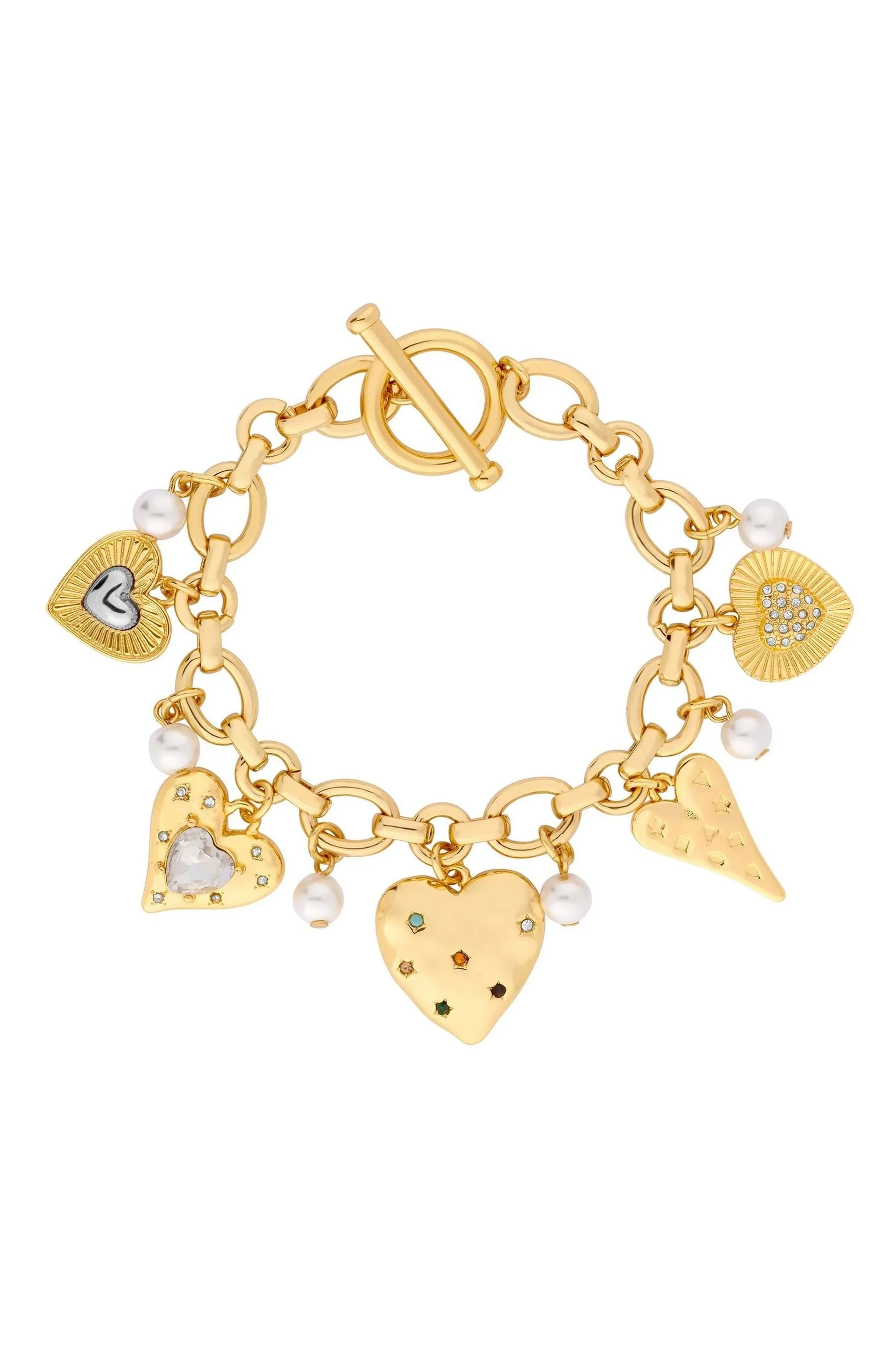 Mood - Bracciale con ciondolo a cuore colorato con cristalli