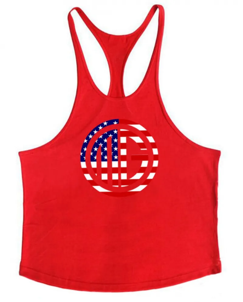 Muscleguys Abbigliamento di marca Fitness Bodybuilding Racerback Canotte Uomo Fitness Gilet senza maniche Canottiere in cotone P