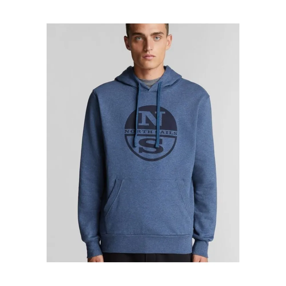 NORTH SAILS FELPA CON CAPPUCCIO - UOMO - BLU CHIARO - 691623-797
