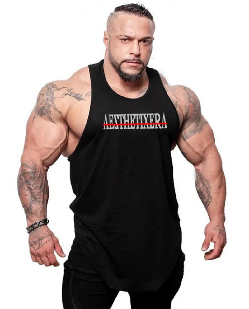 Nuovi uomini di arrivo Gilet estivi Muscle T Shirt Mens Fitness Tanktop Bodybuilding Maglietta senza maniche Abbigliamento da pa
