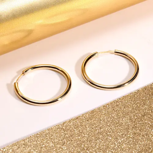 Orecchini a Cerchio - Creole in Oro, ⌀40mm
