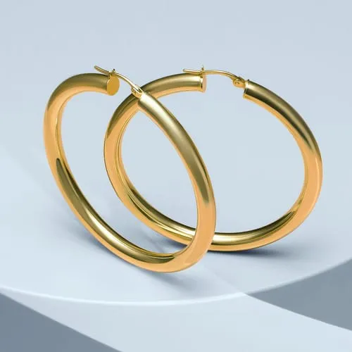 Orecchini a Cerchio - Creole in Oro, ⌀40mm