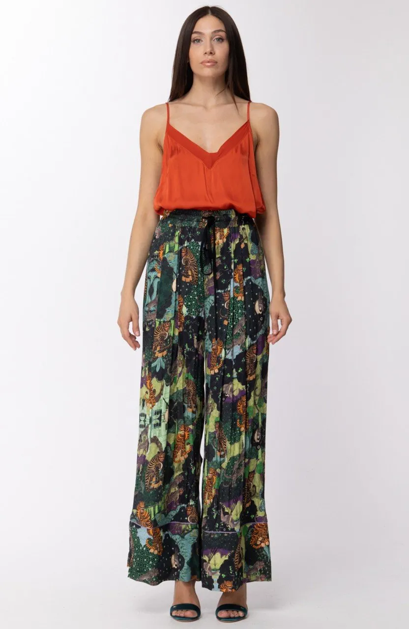 Pantalone a palazzo fantasia con coulisse Fantasia