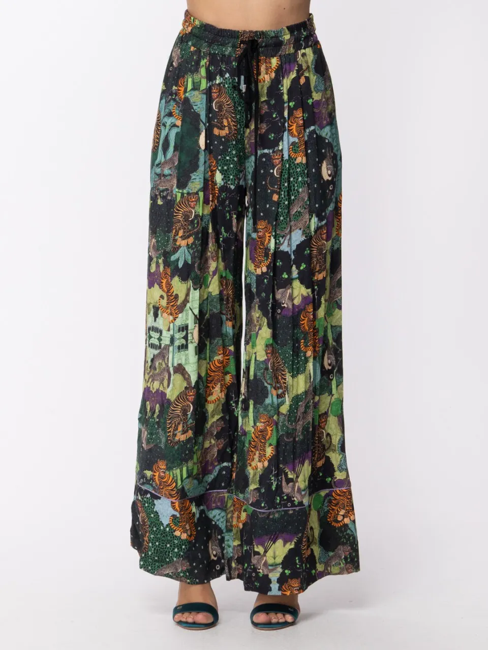Pantalone a palazzo fantasia con coulisse Fantasia