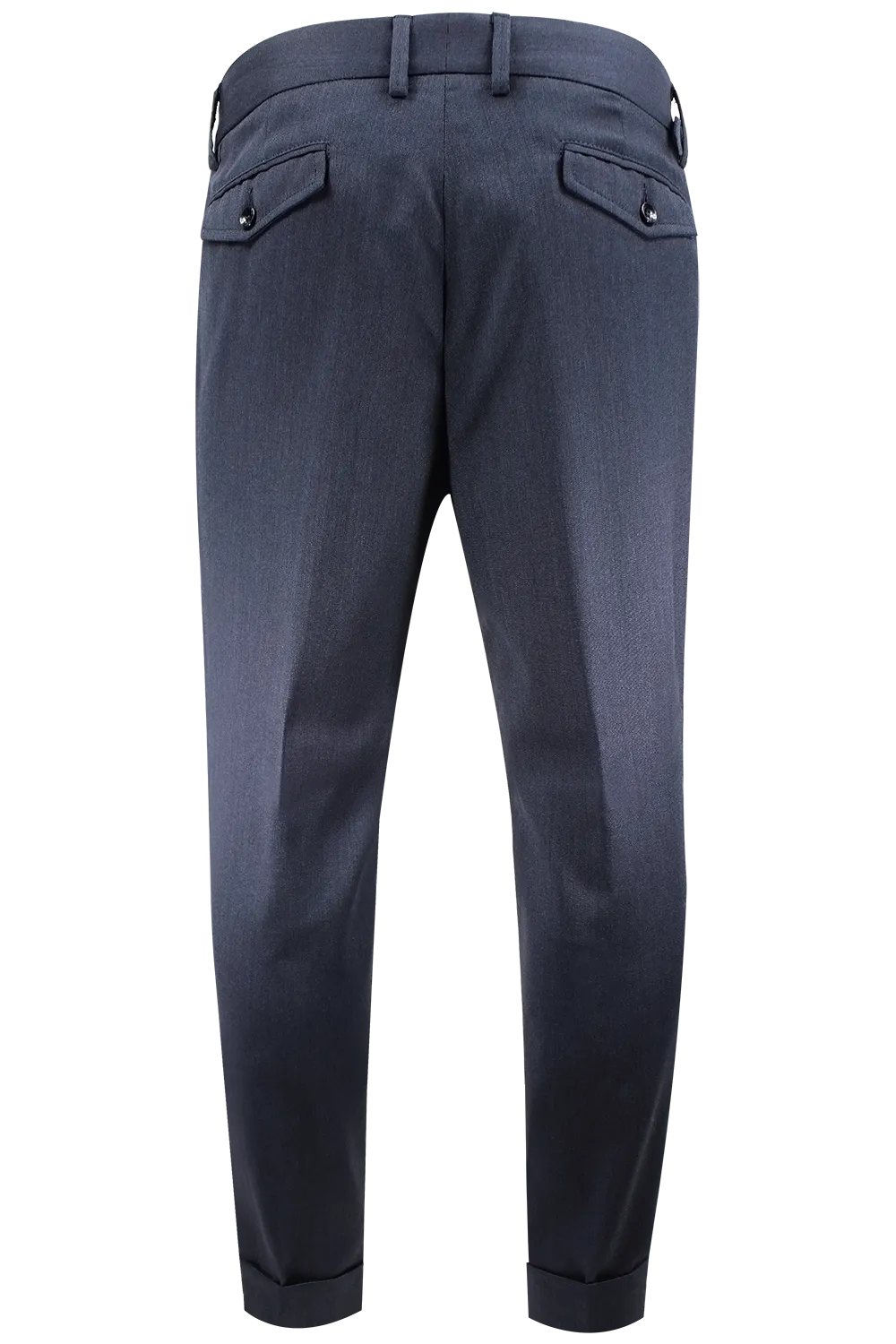   Pantalone con due pinces e cinta in lana blu
