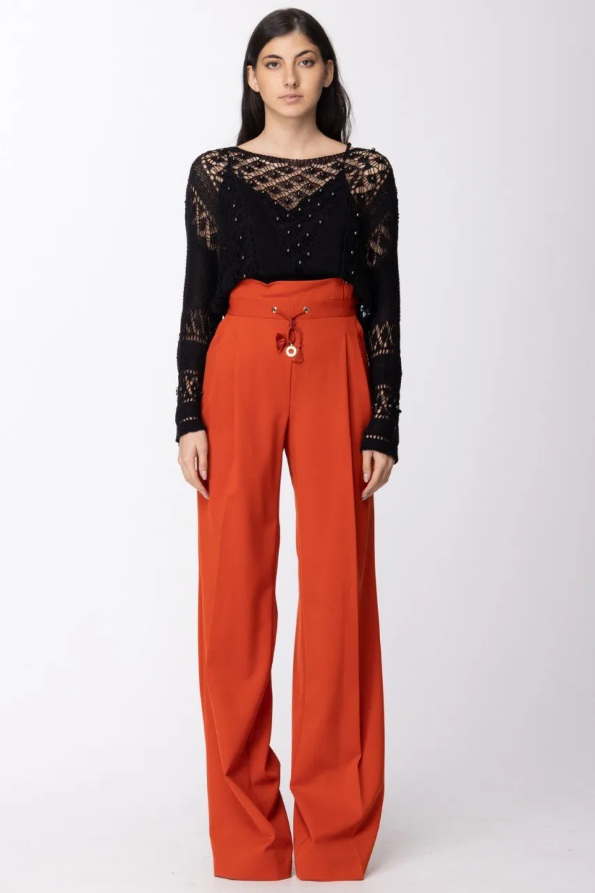 Pantalone palazzo con coulisse in vita PUMPKIN