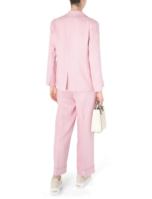 Pantalone palazzo 'S Max Mara in lino rosa