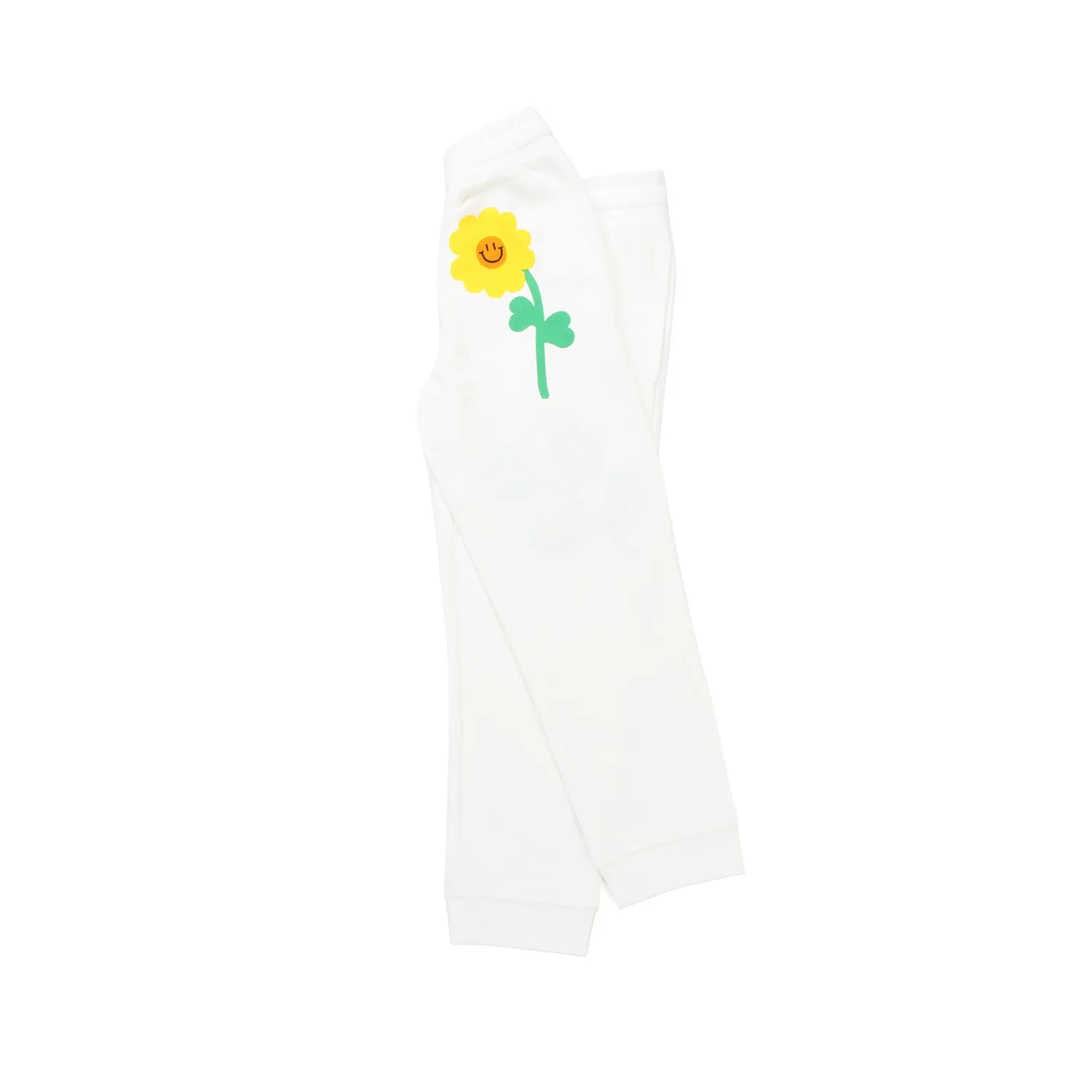 Pantalone Tuta Bianco Con Fiori Bambina