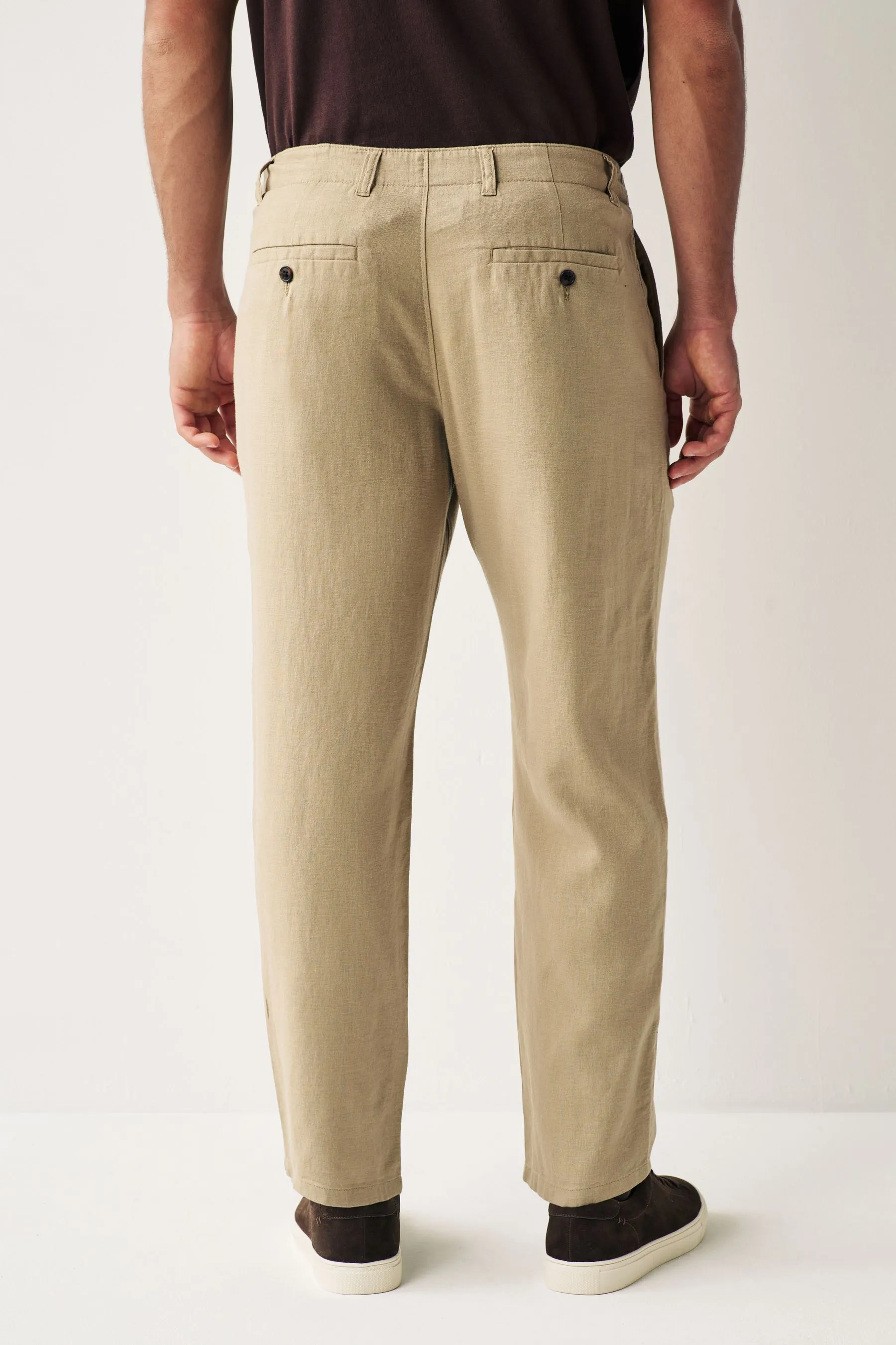 Pantaloni in viscosa e lino con coulisse