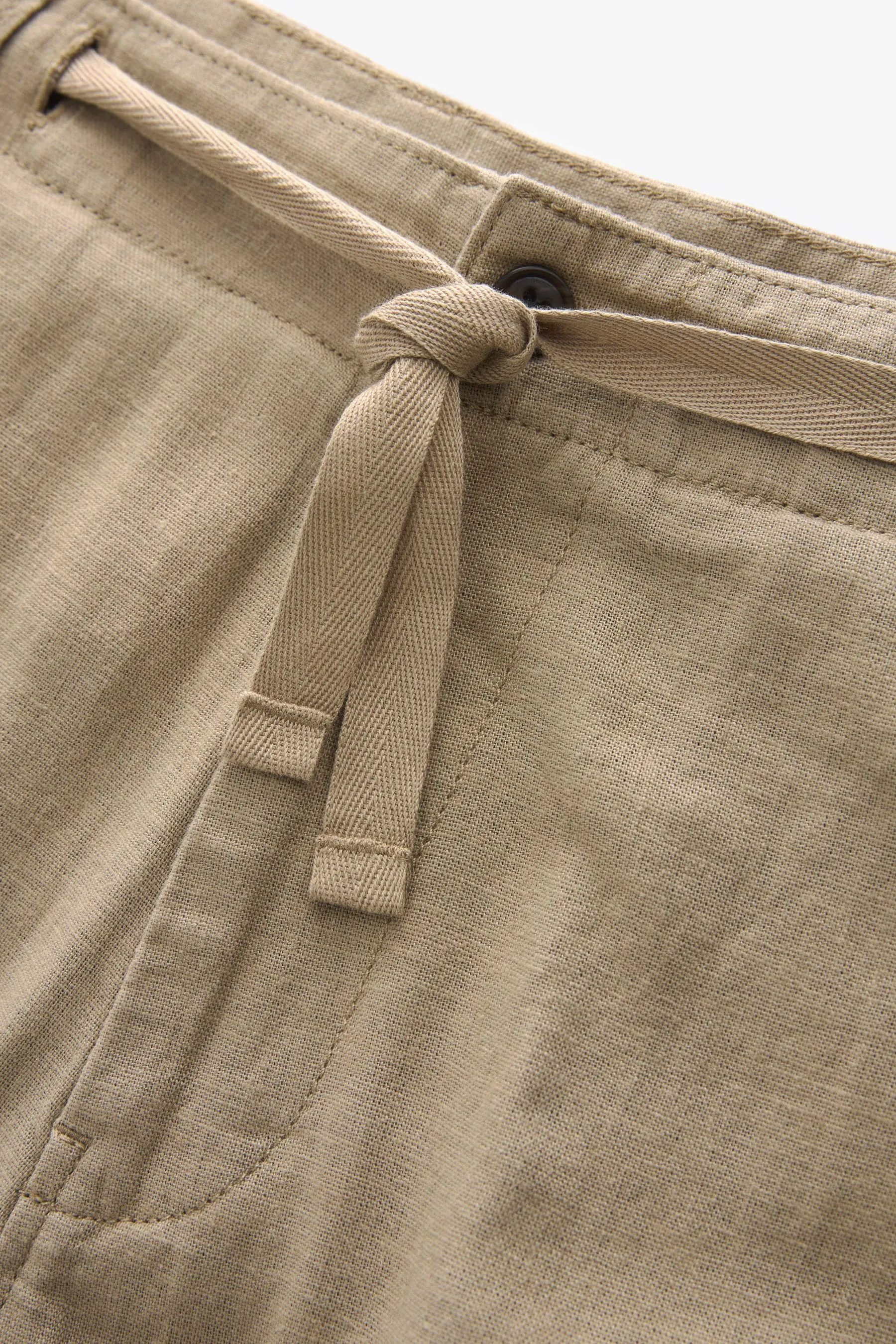 Pantaloni in viscosa e lino con coulisse