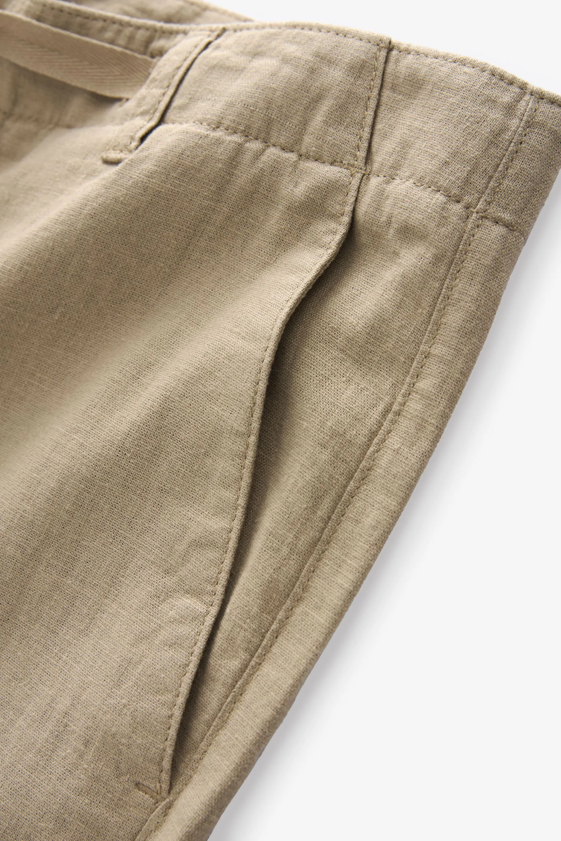 Pantaloni in viscosa e lino con coulisse