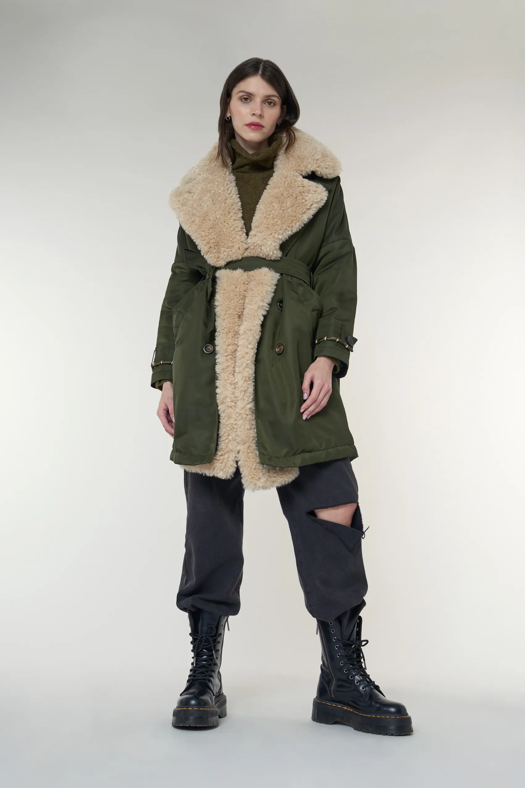 Parka con pelliccia ecologica 